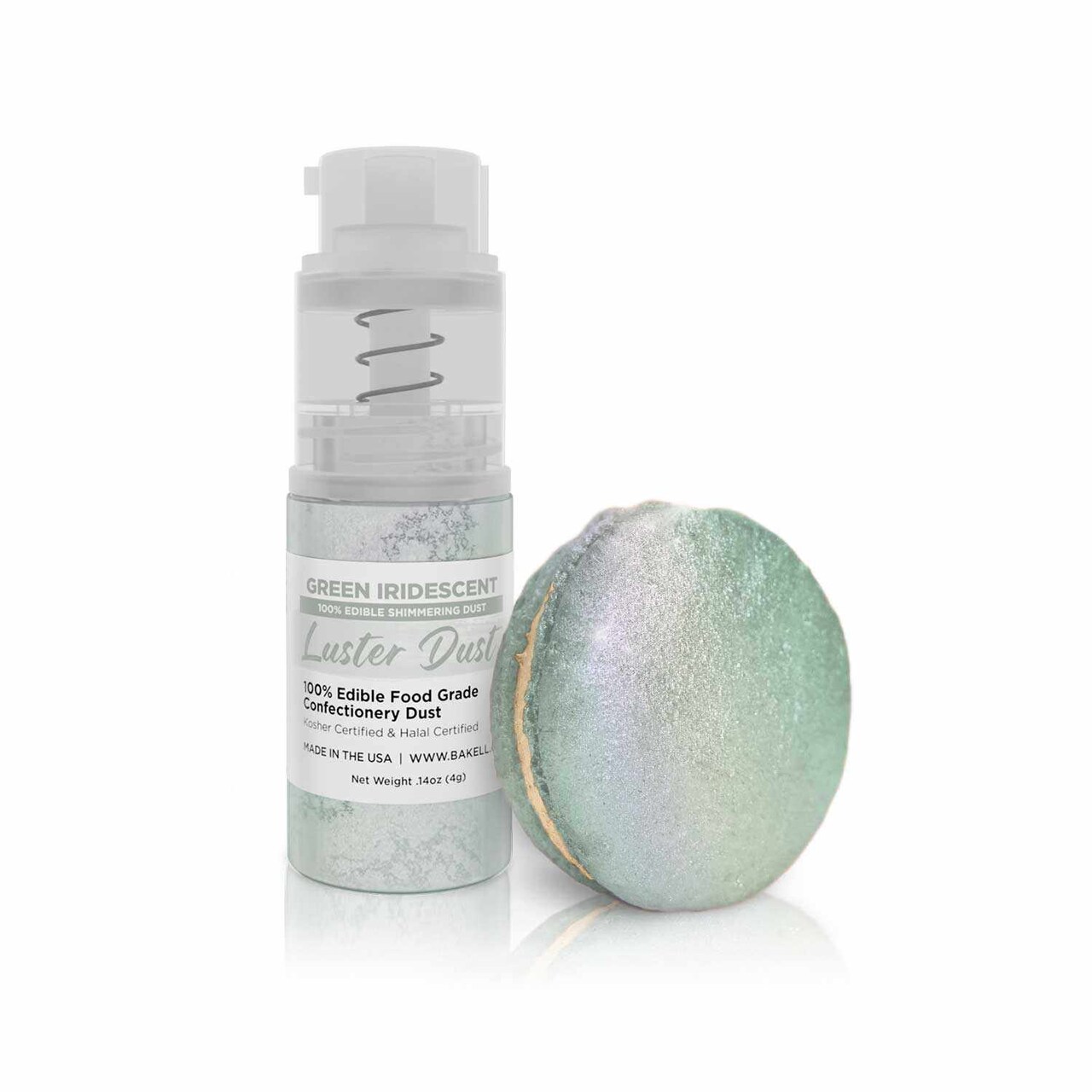 Green Iridescent Luster Dust Spray, Luster Dust Edible Glitter Spray Dust  for Cakes, Cookies, Desserts, Paint. FDA Compliant (4 Gram Pump)